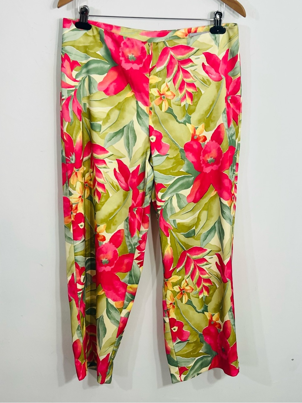 david N. Floral Multicolor Casual Pants Straight Leg Flat Front Zip Size 10